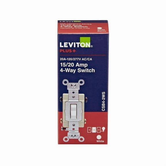 Leviton 20 Amp 4-Way Preferred Toggle Switch, White