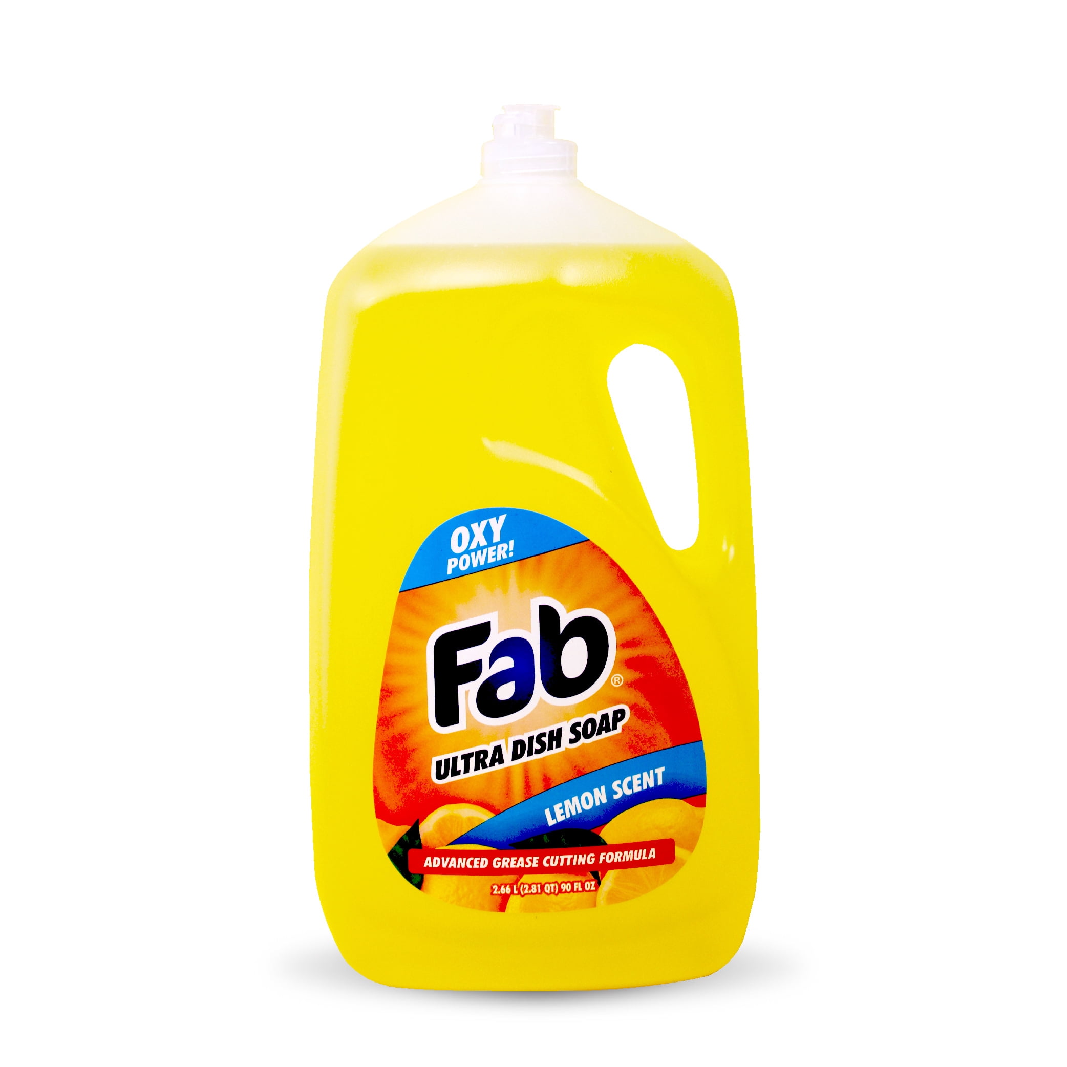 Fab Dishwashing Liquid Dish Soap, Lemon Scent, 90 fl oz (Pack of 2)