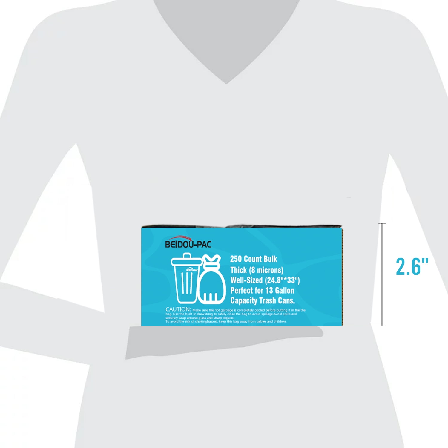 BEIDOU-PAC Tall Kitchen Trash Bags 13 Gallon, 250 Count, Unscented Clear Plastic Recycling Bags