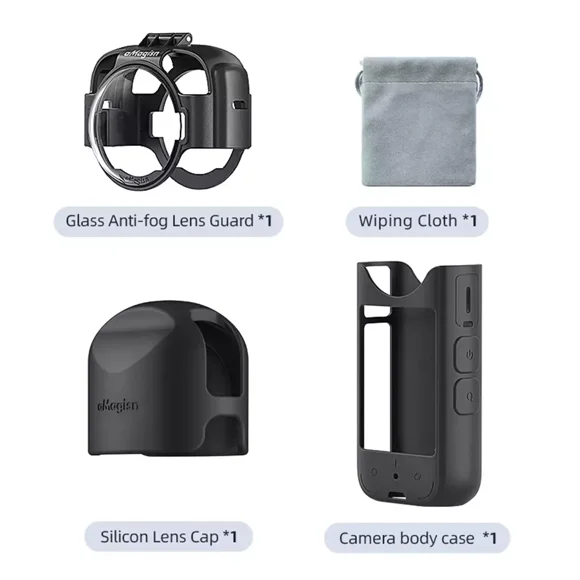 Glass Anti-Fog Snap-On Lens Guard for Insta360 X3 – Scratch-Resistant Optical Glass with Silicone Protective Case