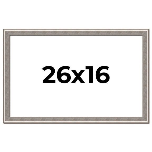 26x16 Frame Grey Real Wood Picture Frame Width 1.25 inches | Interior Frame Depth 0.5 inches | Hans