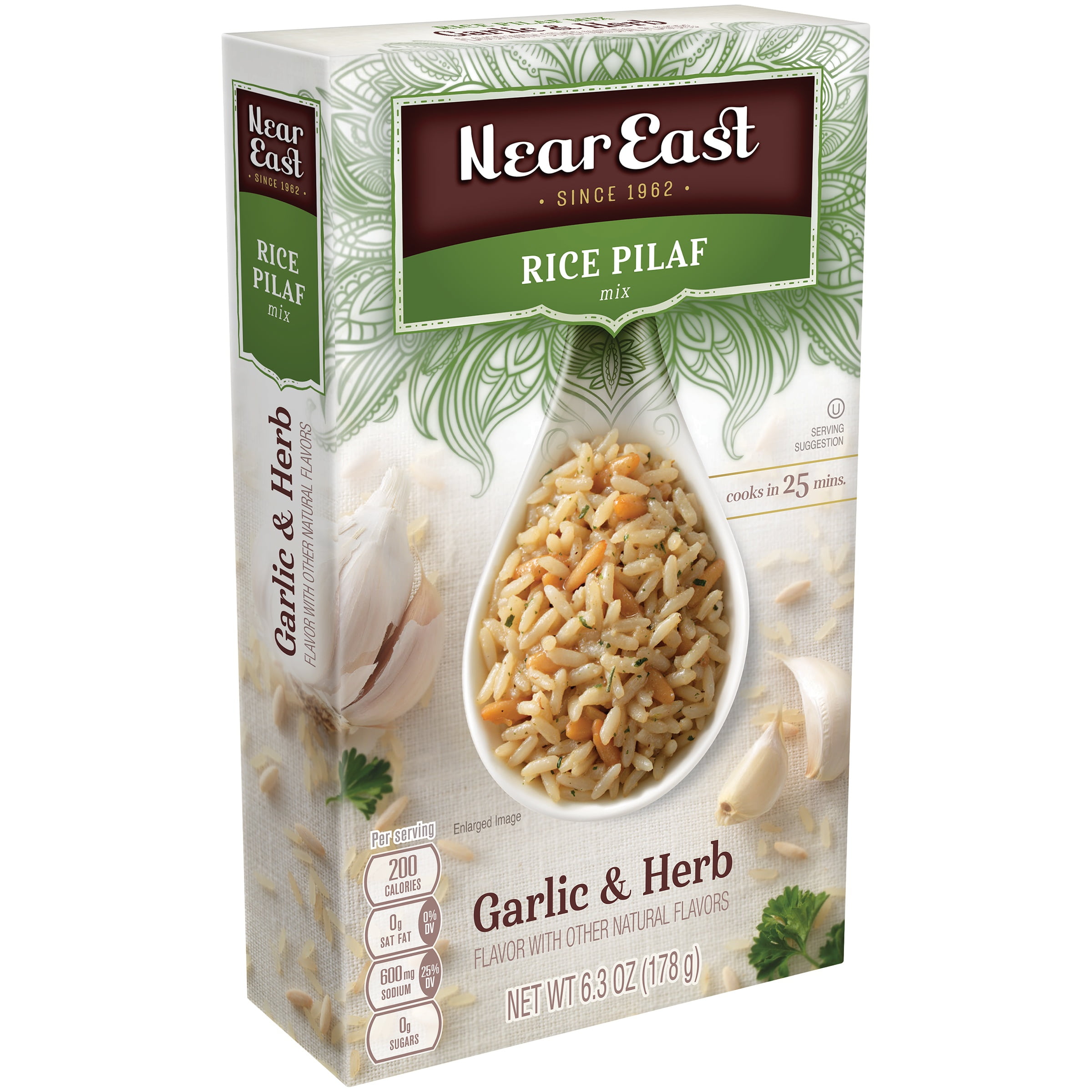 Near East Rice Pilaf Mix, Garlic & Herb, 6.3 oz. Box ...