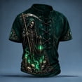 thumbnail image 5 of KHONTS Boys Viking Lace up V-Neck T Shirts Short Sleeve 3D Printed Tees,Size 2-13 Years 09-Green 140, 5 of 5