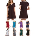 thumbnail image 4 of Vestido de tumbona para mujer, camisones sueltos de manga corta, pijamas para descansar MABOTO Vestido, 4 of 7