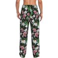 thumbnail image 3 of Daiia Lilies Flowers Men's Sleep Pant with Pockets and Drawstring,Pajama Pants-Medium, 3 of 9