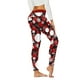 thumbnail image 1 of Gibobby Pantalones deportivos mujer Leggings de fitness con estampado de muñeco de nieve y de nieve de Navidad para mujer, levantamiento de glúteos(Vino,M), 1 of 4