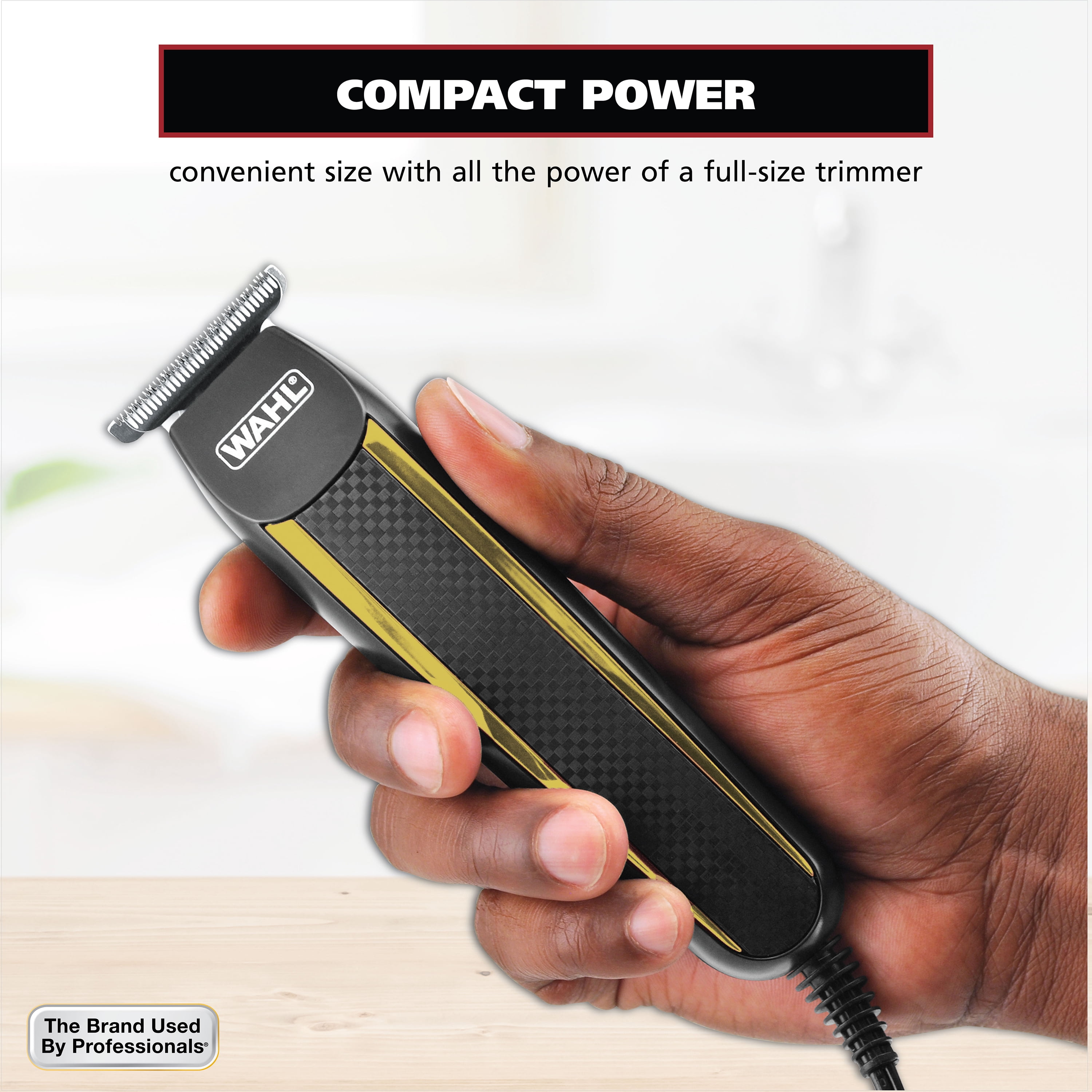 Wahl Edge Pro Corded Trimmer, Ultra-Close T-Blade, Bump-Free Men's Hair Cutting Kit,  9686-300