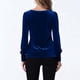 thumbnail image 4 of Karight Women's Casual Fashion Gold Velvet Pleated Velvet Round Neck Sleeves Long Casual Pullover Shirt Winter Shirt Top, 4 of 5