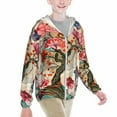 thumbnail image 2 of Cauagu Butterflies And Flowers Painting Print Sun Protection Jacket for Teen,Full-Zipper Long Sleeve Sun Shirts with Pockets UV Hoodie Shirts Outdoor Athletic Jacket-Medium, 2 of 7