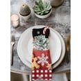 thumbnail image 2 of Black Christmas Cloth Napkins Set of 6 Reusable Dinner Napkins, Ice Cream Snowflakes Pine Needles Check Cocktail Napkin Washable Table Napkins for Wedding/Holiday Party/Baby Shower 20"x20", 2 of 7