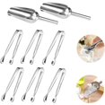 thumbnail image 1 of Professional Food Scoop, Ergonomic Handle Stainless Steel Ice Scoop For Multifunctional Kitchen Use, Non-Rust Material Mirror Polish Surface Sugar Tongs And Ice Pellets Set, 1 of 5