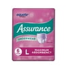 Assurance Incontinence & Postpartum Underwear for Women, Maximum Absorbency, L , 6 Count