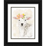 Barnes, Victoria 12x14 Black Ornate Wood Framed with Double Matting Museum Art Print Titled - Pasture Pals III