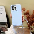 thumbnail image 1 of Crossbody Strap Lanyard Silicone Phone Case For iPhone 15 14 13 12 Mini 11 Pro Max Plus Candy Color Soft TPU Back Cover RJ, 1 of 7