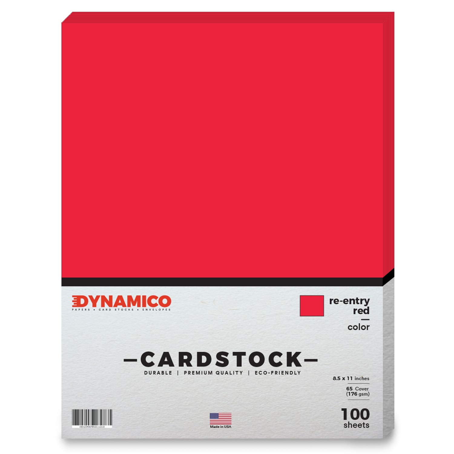 65lb Cover Cardstock Paper - 8.5 x 11 inch - 25 Sheets (Bright Red)