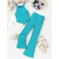 thumbnail image 3 of Kovlvoll Teen Girls Fashion 2 Piece Sets Ribbed Knit Sleeveless Suspenders Tops with Bell Bottom Pants Outfits, 3 of 6