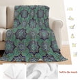 thumbnail image 5 of Green Mediterranean Blanket Soft Cozy Warm Throw Blanket for Couch, Plush Fuzzy Flannel Fleece Blankets for Sofa, Vintage Abstract Geometric Floral Texture Bed Blankets Gifts for Men, 40"x50", 5 of 9