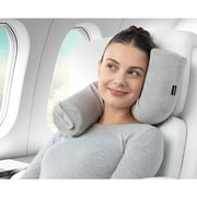 Brookstone Travel Neck Pillow Adjustable Free-Form Memory Foam Pillow for Neck and Lumbar Support