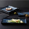 thumbnail image 2 of Embossed Ceramic Sushi Plate Exquisite Fish Fruit Dish Pasta Tray Food Serving Plate Snack Plate for Home Restaurant Hotel (10 Inches Square Plate), 2 of 8