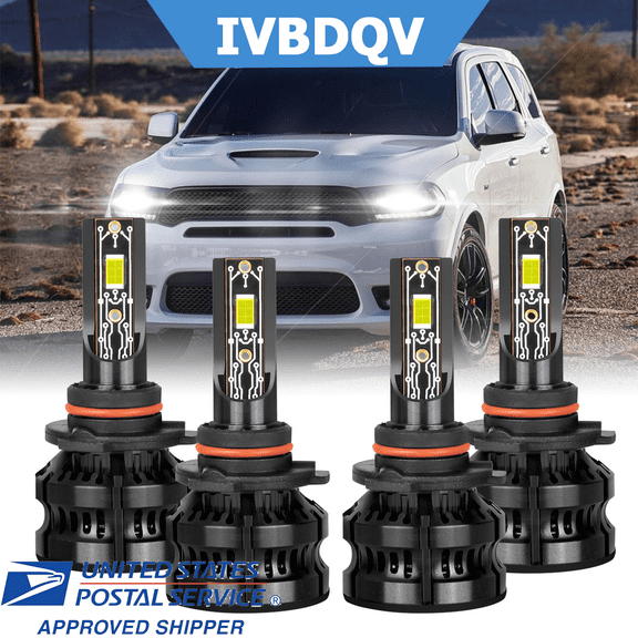 For Dodge Durango 2016-2020 LED Headlight Bulb 9005 9005 High Low Beam Kit 4Pcs