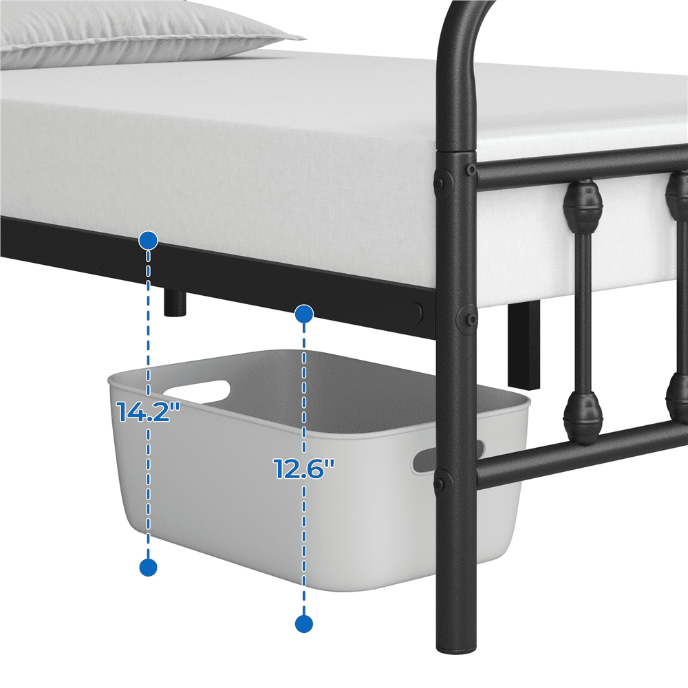 Yaheetech Bedframe 90 x 200 cm, vintage metalen bed met kroonvormig Yaheetech Bedframe 90 x 200 cm, vintage metalen bed met kroonvormig
