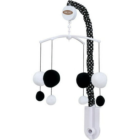 Bacati - Classic Damask Black Musical Baby Crib Mobile