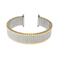 thumbnail image 4 of Bandini 20mm Silver and Gold (Two-Tone) Tone Stainless Steel Stretch Watch Strap for Men, Straight End, Metal Expansion Watch Band, No Buckle, 4 of 6