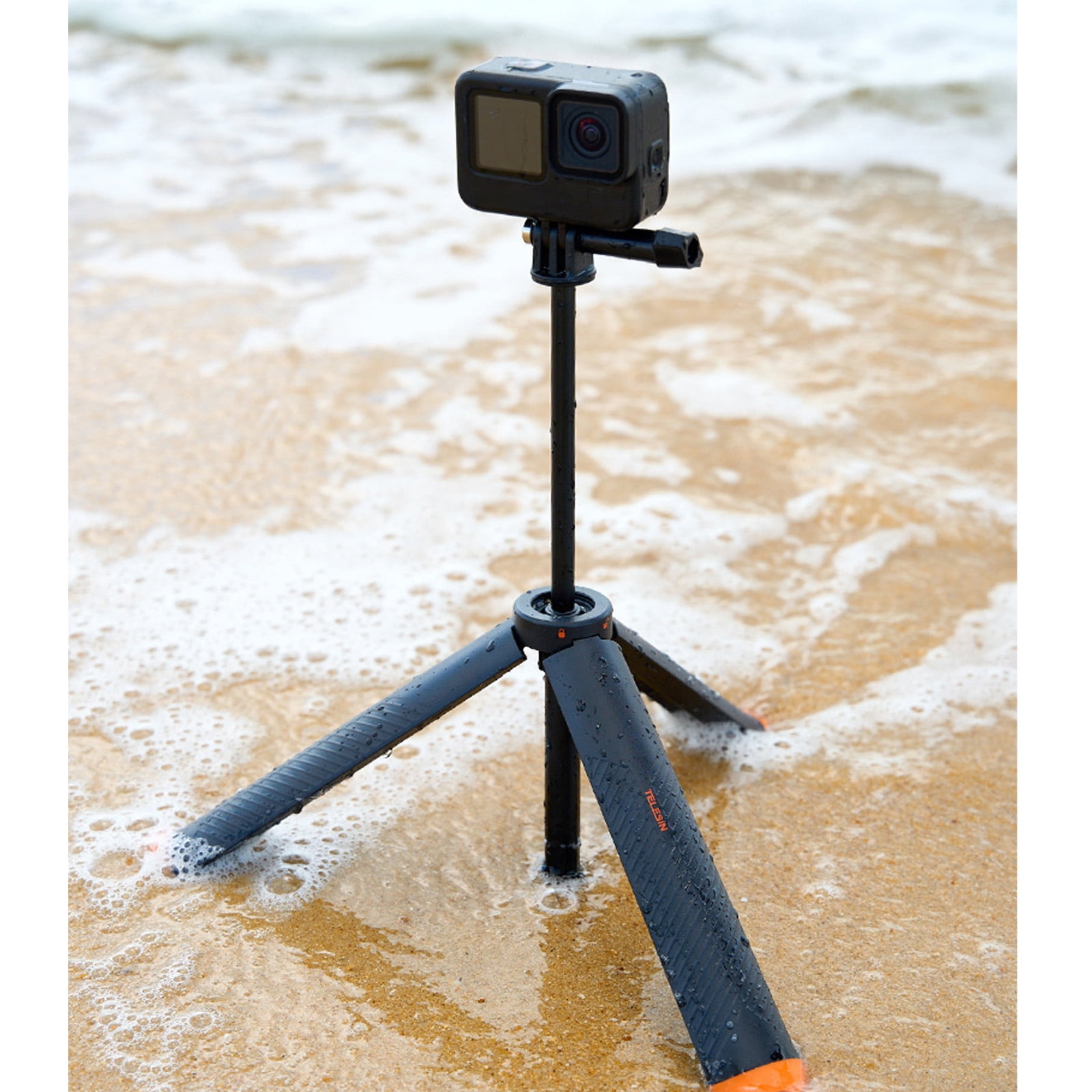 TELESIN Floating Tripod Selfie Stick 61cm for GoPro DJI Insta360 Action Cameras