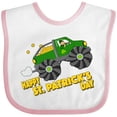 thumbnail image 3 of Inktastic Happy St. Patrick's Day Monster Truck with Leprechaun Boys or Girls Baby Bib, 3 of 4