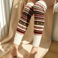 thumbnail image 2 of WTXUE Warm Socks, Boot Socks for Women, Winter Women Keep Warm Print Socks Knitting Warm Anklets Leggings Socks, Leg Warmers, Calf Sleeve, Slouchy Socks, 1# Beige, 2 of 5