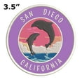 thumbnail image 2 of San Diego, California Dolphin Sunset 3.5 Inch Iron Or Sew On Embroidered Fabric Badge Patch Ocean Beach, Salt Life Iconic Series, 2 of 2