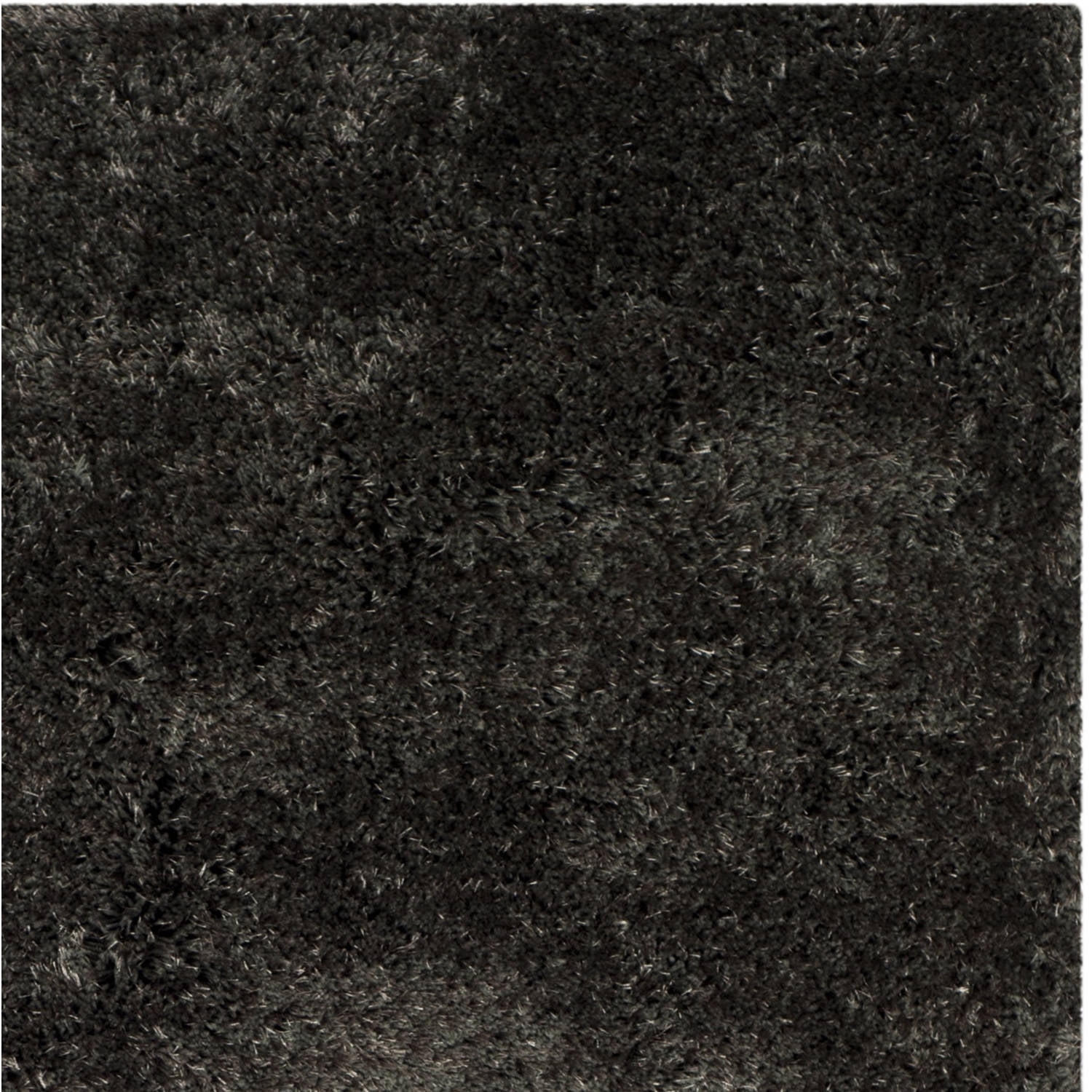 SAFAVIEH Henley Solid South Beach Polyester Shag Area Rug, Charcoal, 8' x 10'