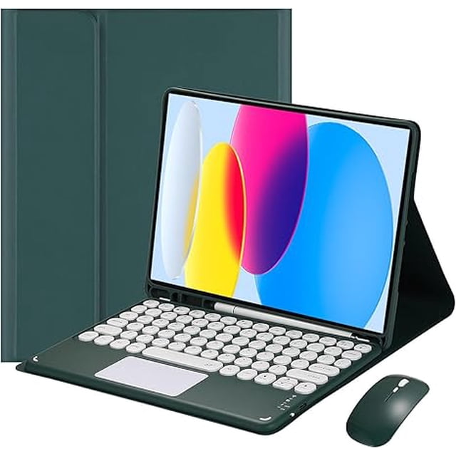 Funda con Teclado Touchpad para iPad 11.ª/10.ª Gen 11"/10.9" - Verde Oscuro