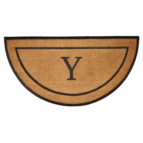 The General Half-Circle Monogram Doormat , 36" x 72", Letter Y