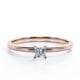 thumbnail image 1 of JeenMata Anillo Solitario para Mano Derecha con Moissanita de Corte Princesa de 0,5 Quilates y 4 Puntas con Certificación Chapado en Oro Rosa de 18 K sobre Plata, 1 of 7