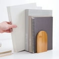 thumbnail image 3 of Bamboo+Iron Bookends Book Storage Holder Book File Bookends Holder Student Bookshelf Book Stand Books End Creative Bookcase (Size S), 3 of 6