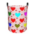 thumbnail image 1 of DouZhe Waterproof Collapsible Large Laundry Baskets, Romance Love Hearts Prints Circular Hamper with Handles, 1 of 6