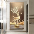 thumbnail image 5 of Nuevos carteles e impresiones de lienzo de ciervo dorado de Fengshui chino abstracto de piedra zen, arte de pared de lujo moderno para decoración de porche, 5 of 5