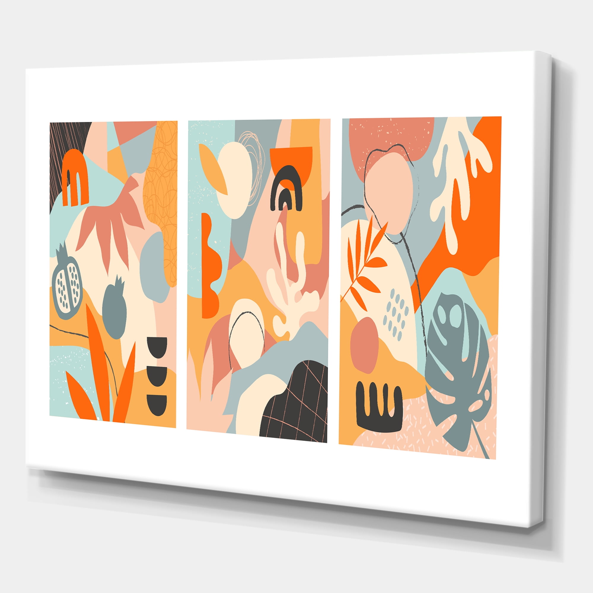 Composition Minimalistic of Organic Shapes VII 40 in x 30 in Painting Canvas Art Print, by Designart