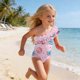 thumbnail image 1 of Odeerbi 1-5 Años Niñas Traje de Baño de Una Sola Pieza Hawaiano de Un Hombro Traje de Baño de Playa Seco Rápido Traje de Baño de Verano, 1 of 9