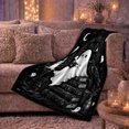 thumbnail image 6 of Whimsical Ghost Reading Books Starry Night Chalkboard Scene, Festive Halloween Scene, Warm Flannel Blanket for Living Room and Reading Nook, Art Lovers Halloween Gift, Botanical Home Decor, 6 of 9