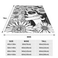 thumbnail image 3 of Cauagu Floral Sugar Skull Portrait Pattern Flannel Bed Blankets,Fleece Blanket Comfortable Air Conditioning Blanket for Sofa Bed Travel Couch & Living Room -40"x30", 3 of 8