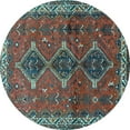 thumbnail image 1 of Ahgly Company Indoor Round Persian Light Blue Traditional Area Rugs, 8' Round, 1 of 4