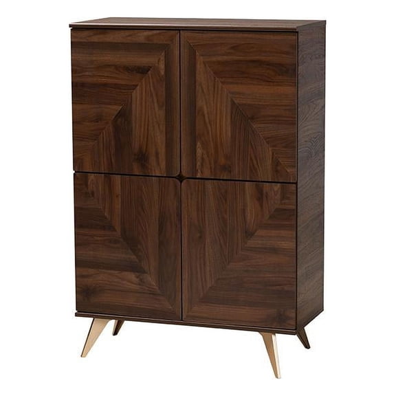 Baxton Studio Graceland Walnut Brown Finished Wood Shoe Cabinet