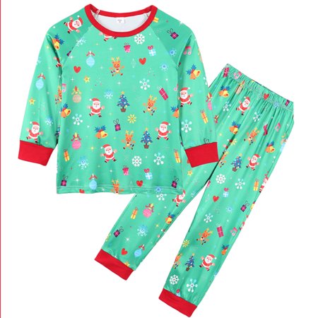 

Tfalo Christmas Pajamas For Family Parent-Child Attire Christmas Suits Patchwork Plaid Printed Homewear Round Neck Long Sleeve Pajamas Two-Piece Kid Sets