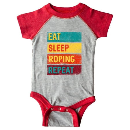 

Inktastic Calf Roping Rodeo Eat Sleep Roping Repeat Gift Baby Boy or Baby Girl Bodysuit