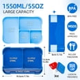 thumbnail image 2 of Bento boxes, Leak-Proof Lunch Box Containers, 1500ML-7 Compartment Bento Lunch Box with Cutlery Set, Stackable Bento Box for Adults, Microwave and Dishwasher Safe Lunchbox(Royal Blue), 2 of 6