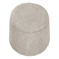 thumbnail image 4 of JERFIT Boucle Fabric Round Storage Ottoman Footstool Pouf, Beige Upholstered Stool with Lid for Living Room, Bedroom, 4 of 8