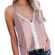 thumbnail image 1 of Camiseta sin mangas con tirantes finos para mujer, cuello en V, costura de encaje puro, camisas sin mangas informales de verano, 1 of 6