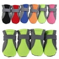 thumbnail image 3 of dianhelloya 4Pcs Pet Dog Shoes Non-slip Soft Sole Breathable Mesh Adjustable Straps Boots Black, 3 of 8